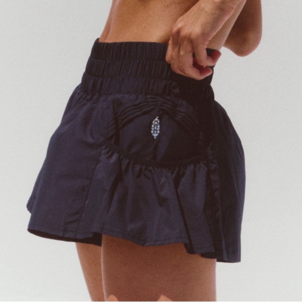 Get Your Flirt On Free People Black High-Waist Athletic Shorts